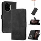 For Honor 300 Cubic Skin Feel Flip Leather Phone Case(Black) - 1