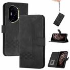 For Honor 300 Pro / Honor 300 Ultra Cubic Skin Feel Flip Leather Phone Case(Black) - 1