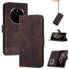 For Honor Magic7 Cubic Skin Feel Flip Leather Phone Case(Brown) - 1