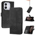 For Honor 400 Lite Cubic Skin Feel Flip Leather Phone Case(Black) - 1
