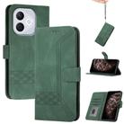 For Honor 400 Lite Cubic Skin Feel Flip Leather Phone Case(Green) - 1
