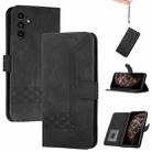 For Samsung Galaxy S23 FE 5G Cubic Skin Feel Flip Leather Phone Case(Black) - 1