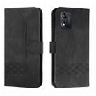 For Motorola Moto E13 Cubic Skin Feel Flip Leather Phone Case(Black) - 1