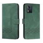 For Motorola Moto E13 Cubic Skin Feel Flip Leather Phone Case(Green) - 1