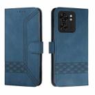 For Motorola Edge 40 Cubic Skin Feel Flip Leather Phone Case(Blue) - 1