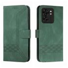 For Motorola Edge 40 Cubic Skin Feel Flip Leather Phone Case(Green) - 1