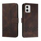 For Motorola Moto G 5G 2023 Cubic Skin Feel Flip Leather Phone Case(Brown) - 1