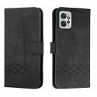 For Motorola Moto G Power 2023 Cubic Skin Feel Flip Leather Phone Case(Black) - 1