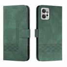 For Motorola Moto G Power 2023 Cubic Skin Feel Flip Leather Phone Case(Green) - 1