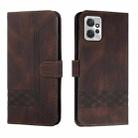 For Motorola Moto G Power 2023 Cubic Skin Feel Flip Leather Phone Case(Brown) - 1