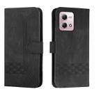 For Motorola Moto G Stylus 5G 2023 Cubic Skin Feel Flip Leather Phone Case(Black) - 1