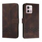 For Motorola Moto G Stylus 5G 2023 Cubic Skin Feel Flip Leather Phone Case(Brown) - 1