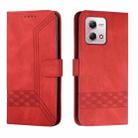 For Motorola Moto G Stylus 5G 2023 Cubic Skin Feel Flip Leather Phone Case(Red) - 1