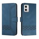 For Motorola Moto G53 / G23 / G13 Cubic Skin Feel Flip Leather Phone Case(Blue) - 1