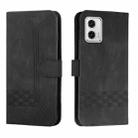 For Motorola Moto G53 / G23 / G13 Cubic Skin Feel Flip Leather Phone Case(Black) - 1