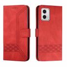 For Motorola Moto G53 / G23 / G13 Cubic Skin Feel Flip Leather Phone Case(Red) - 1