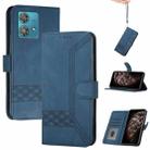 For Motorola Edge 40 Neo 5G Cubic Skin Feel Flip Leather Phone Case(Blue) - 1