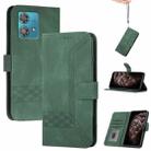 For Motorola Edge 40 Neo 5G Cubic Skin Feel Flip Leather Phone Case(Green) - 1