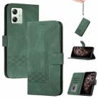 For Motorola Moto G54 Global Cubic Skin Feel Flip Leather Phone Case(Green) - 1