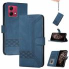 For Motorola Moto G84 5G Cubic Skin Feel Flip Leather Phone Case(Blue) - 1