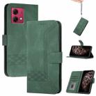 For Motorola Moto G84 5G Cubic Skin Feel Flip Leather Phone Case(Green) - 1