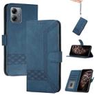 For Motorola Moto G14 Cubic Skin Feel Flip Leather Phone Case(Blue) - 1