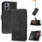 For Motorola Moto G14 Cubic Skin Feel Flip Leather Phone Case(Black) - 1