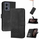 For Motorola Edge 5G 2024 Cubic Skin Feel Flip Leather Phone Case(Black) - 1