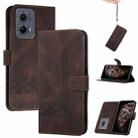 For Motorola Edge 5G 2024 Cubic Skin Feel Flip Leather Phone Case(Brown) - 1