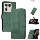 For Motorola Moto X50 Ultra Cubic Skin Feel Flip Leather Phone Case(Green) - 1