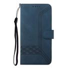 For Motorola Moto G35 Cubic Skin Feel Flip Leather Phone Case(Blue) - 3