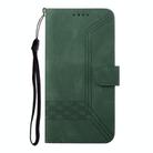 For Motorola Moto G35 Cubic Skin Feel Flip Leather Phone Case(Green) - 3