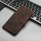 For Motorola Moto G35 Cubic Skin Feel Flip Leather Phone Case(Brown) - 2