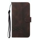 For Motorola Moto G35 Cubic Skin Feel Flip Leather Phone Case(Brown) - 3