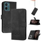 For Motorola Moto G05 Cubic Skin Feel Flip Leather Phone Case(Black) - 1