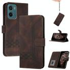 For Motorola Moto G05 Cubic Skin Feel Flip Leather Phone Case(Brown) - 1