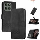 For Motorola Edge 60 Pro Cubic Skin Feel Flip Leather Phone Case(Black) - 1