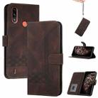 For Motorola Moto E7 Power Cubic Skin Feel Flip Leather Phone Case(Brown) - 1