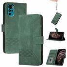 For Motorola Moto G22 Cubic Skin Feel Flip Leather Phone Case(Green) - 1