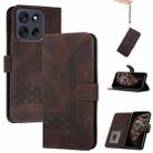 For Motorola Moto G56 5G Cubic Skin Feel Flip Leather Phone Case(Brown) - 1