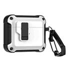 For AirPods 3 TPU + PC Wireless Bluetooth Earphone Protective Case with Switch Lock & Hook(White) - 1