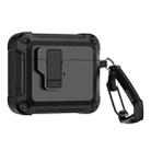 For AirPods 3 TPU + PC Wireless Bluetooth Earphone Protective Case with Switch Lock & Hook(Black) - 1
