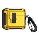 For AirPods 3 TPU + PC Wireless Bluetooth Earphone Protective Case with Switch Lock & Hook(Yellow) - 1