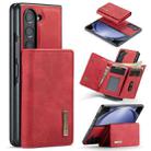For Samsung Galaxy Z Fold5 DG.MING M1 Series 3-Fold Multi Card Wallet + Magnetic Phone Case(Red) - 1