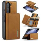 For Samsung Galaxy Z Fold5 DG.MING M1 Series 3-Fold Multi Card Wallet + Magnetic Phone Case(Brown) - 1
