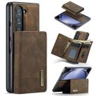For Samsung Galaxy Z Fold5 DG.MING M1 Series 3-Fold Multi Card Wallet + Magnetic Phone Case(Coffee) - 1