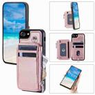 For iPhone SE 2022 / SE 2020 / 8 Zipper Card Slots RFID Phone Case(Rose Gold) - 1