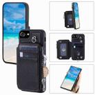 For iPhone SE 2022 / SE 2020 / 8 Zipper Card Slots RFID Phone Case(Black) - 1