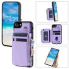 For iPhone SE 2022 / SE 2020 / 8 Zipper Card Slots RFID Phone Case(Purple) - 1