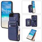 For iPhone 8 Plus / 7 Plus Zipper Card Slots RFID Phone Case(Blue) - 1